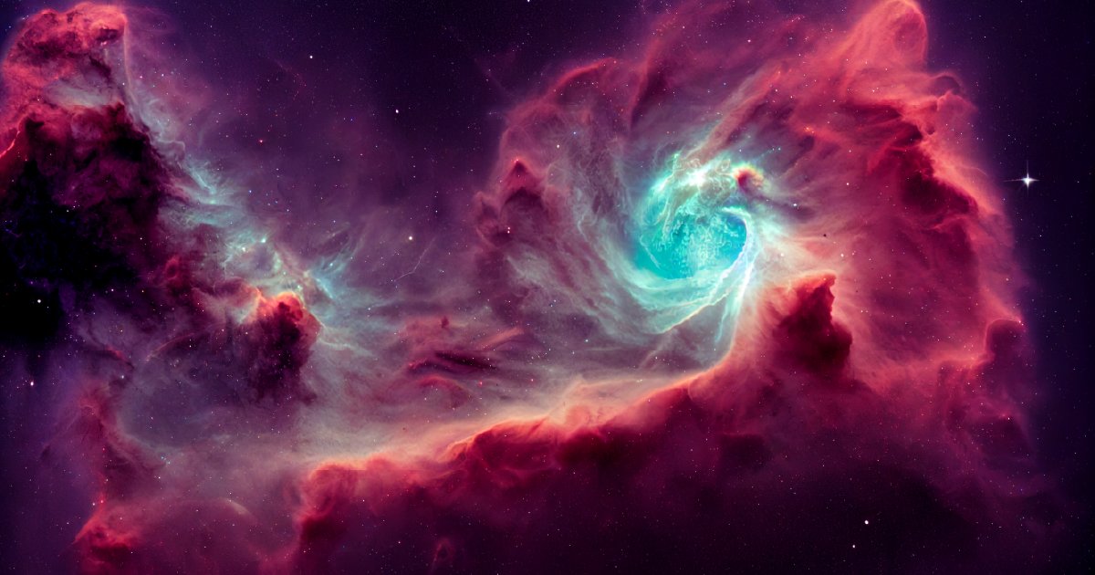 Vibrant Nebula Cloudscape in a Starry Galaxy